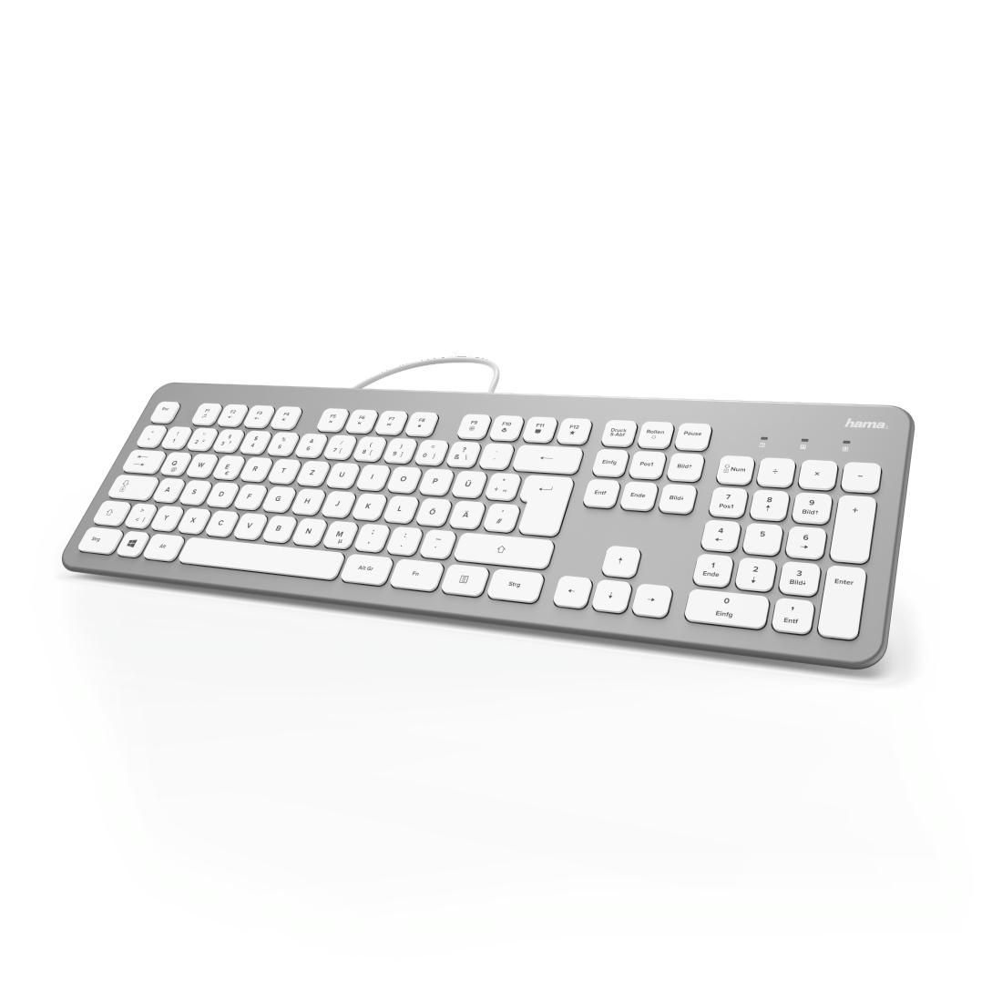 HAMA 182651 Tastatur KC-700 silber / weiß