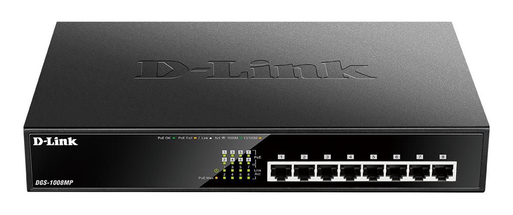 D-Link DGS-1008MP 8-Port Desktop Gigabit PoE+ 
