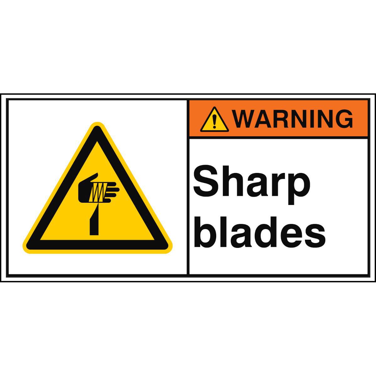 Brady WW022EN440-PEUL-100X501-B W128418855 ISO Safety Sign - Sharp blades 