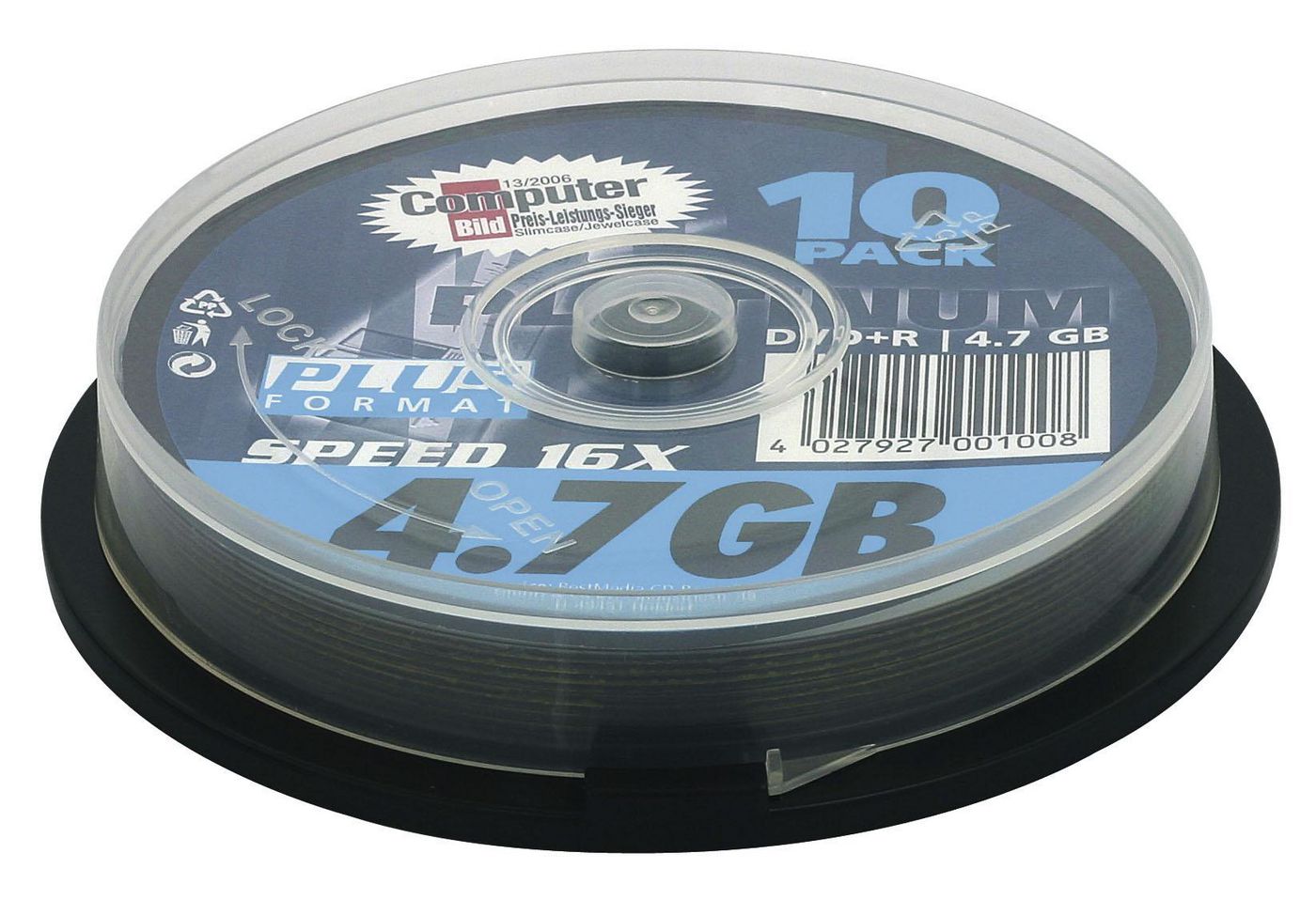 Bestmedia 100021 DVD+R 4,7GB PLAINKUM 16x Sp 10 