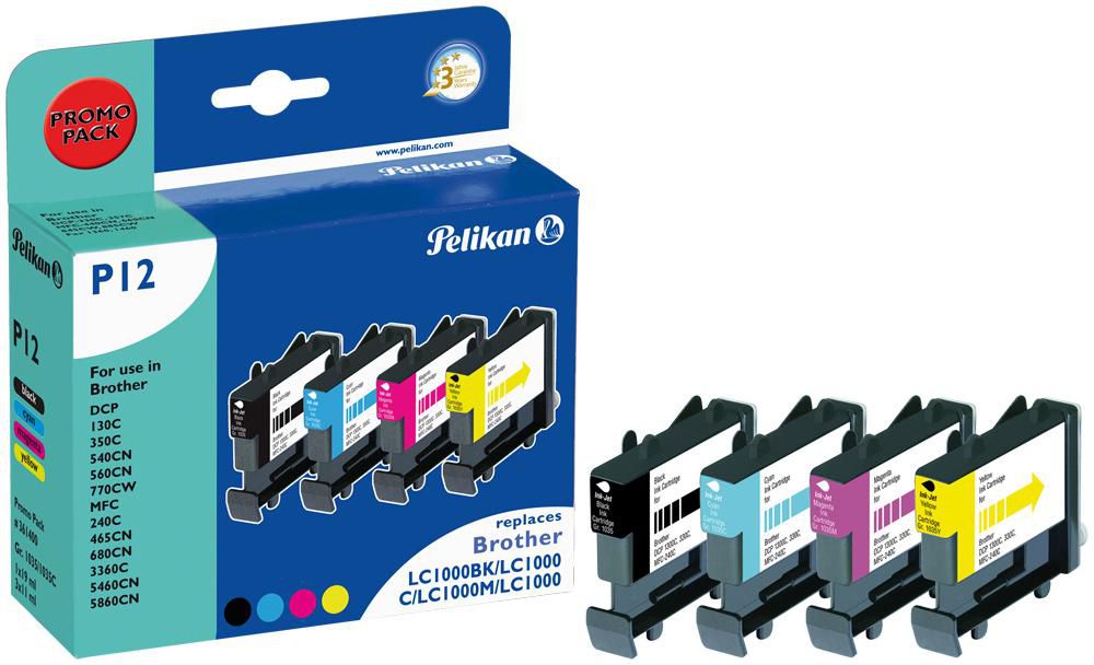Pelikan 361400 4 Ink-cartridges P12 4-color 