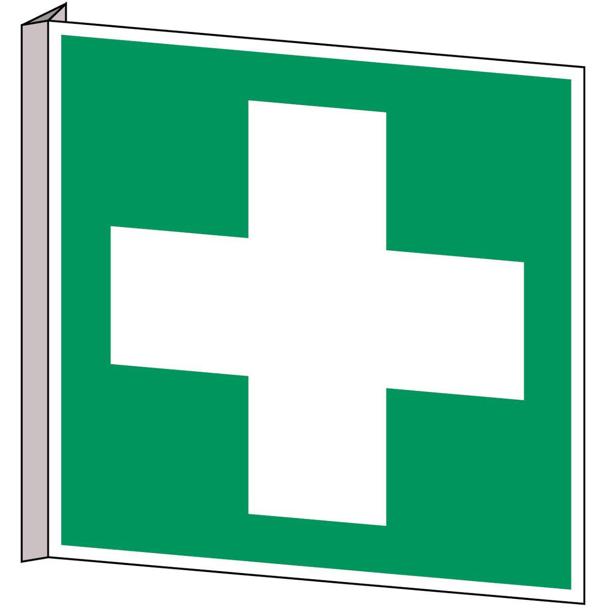 Brady PIC E003-318X318-BIPVC-CRD1 W128410364 ISO Safety Sign - First aid 