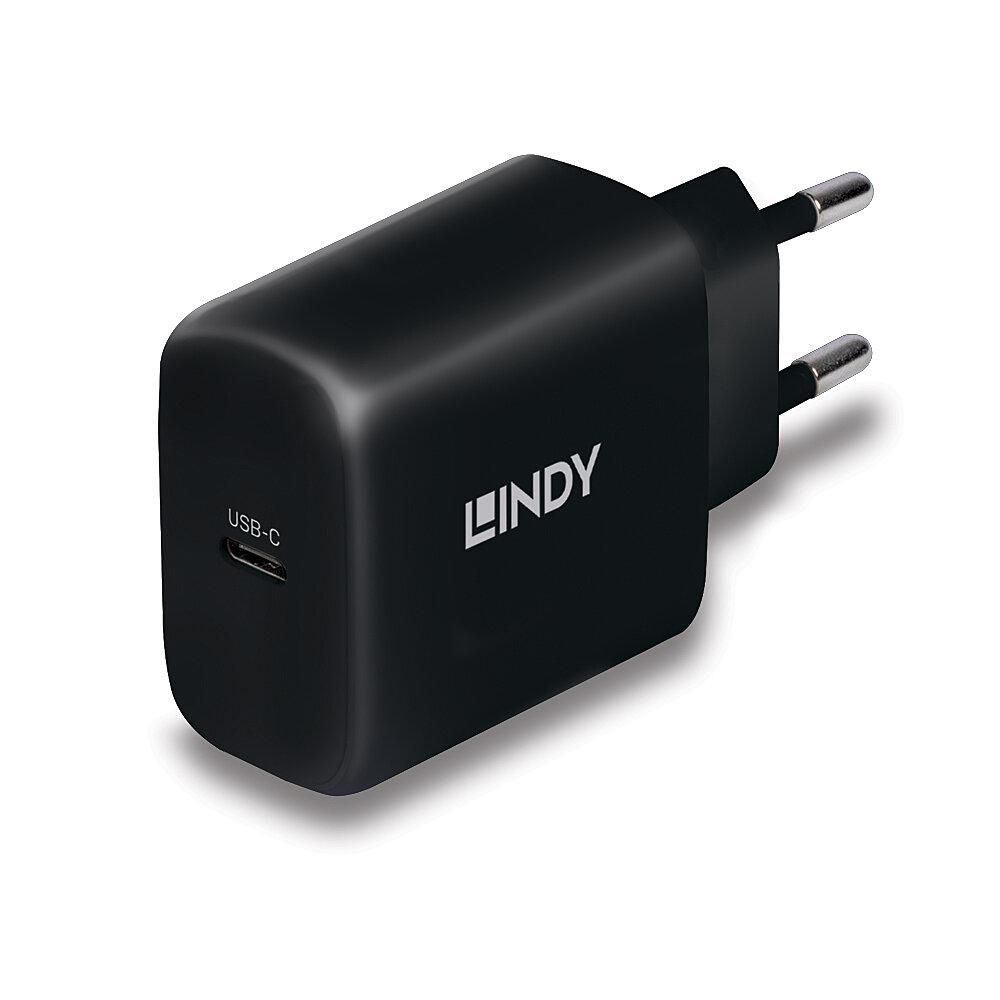 LINDY USB Ladegerät Typ C GaN Charger 65W, schwarz