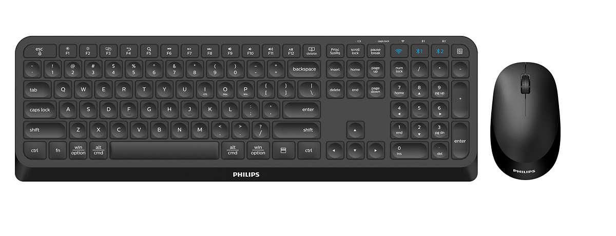 PHILIPS Desktop Philips SPT6407B Wireless Combo Slim Black