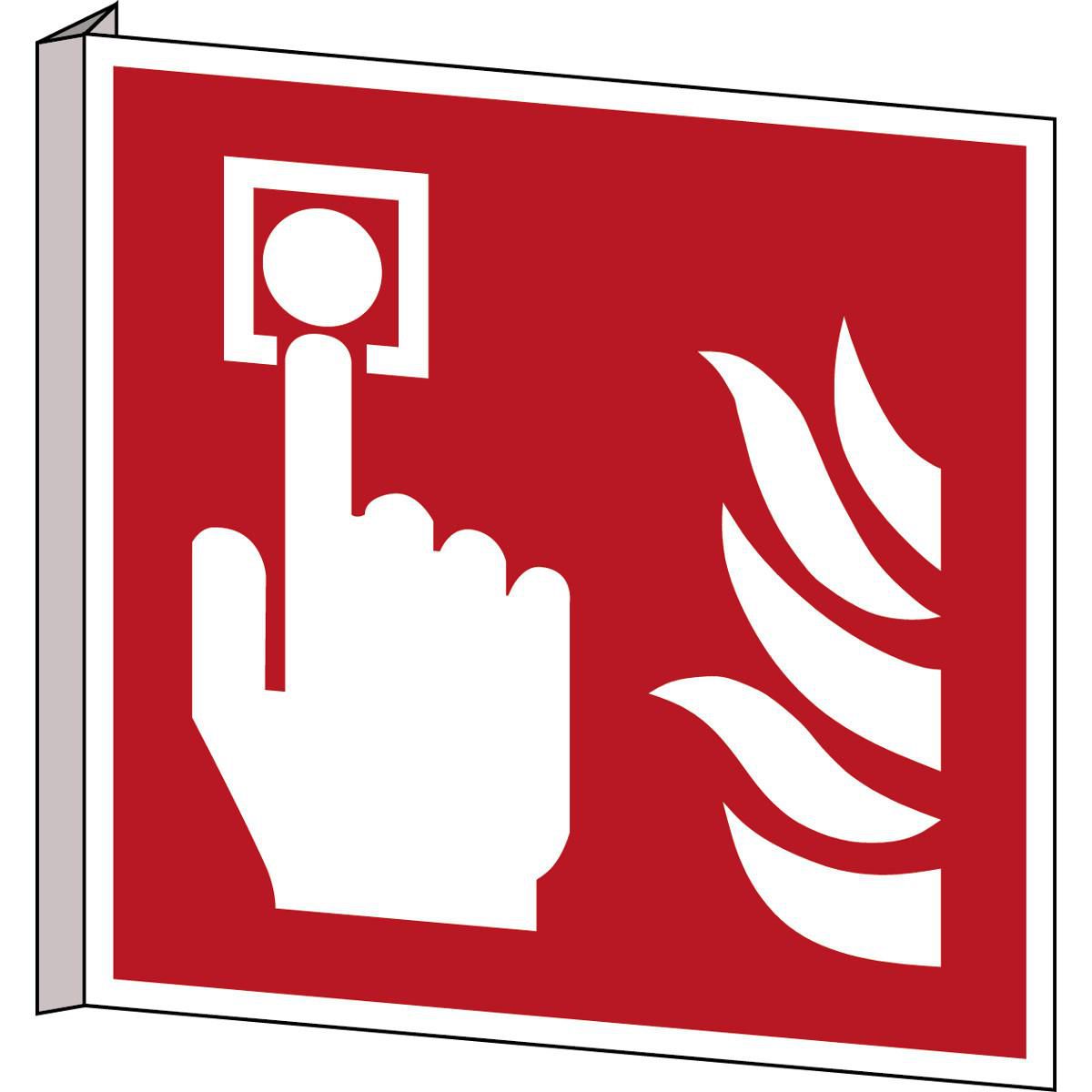 Brady PIC F005-318X318-BIPVC-CRD1 W128410429 ISO Safety Sign - Fire alarm 
