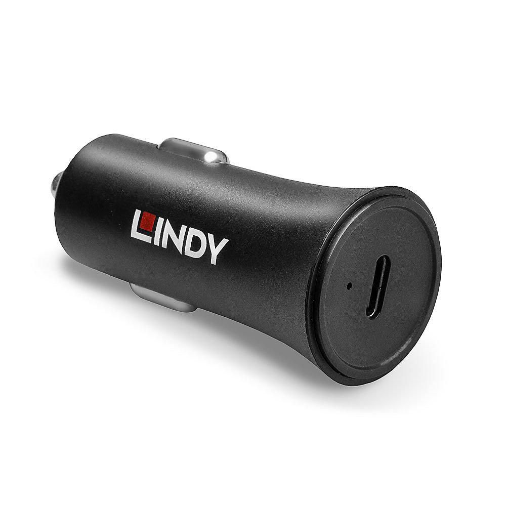 LINDY - Auto-Netzteil - 27 Watt - 2.25 A - Power Delivery 2.0 (USB-C) - Schwarz