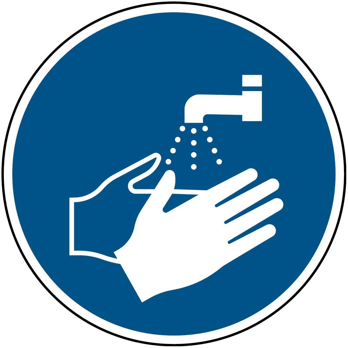 Brady PIC M011-DIA 315-AL-CRD1 W128401901 ISO Safety Sign - Wash your 