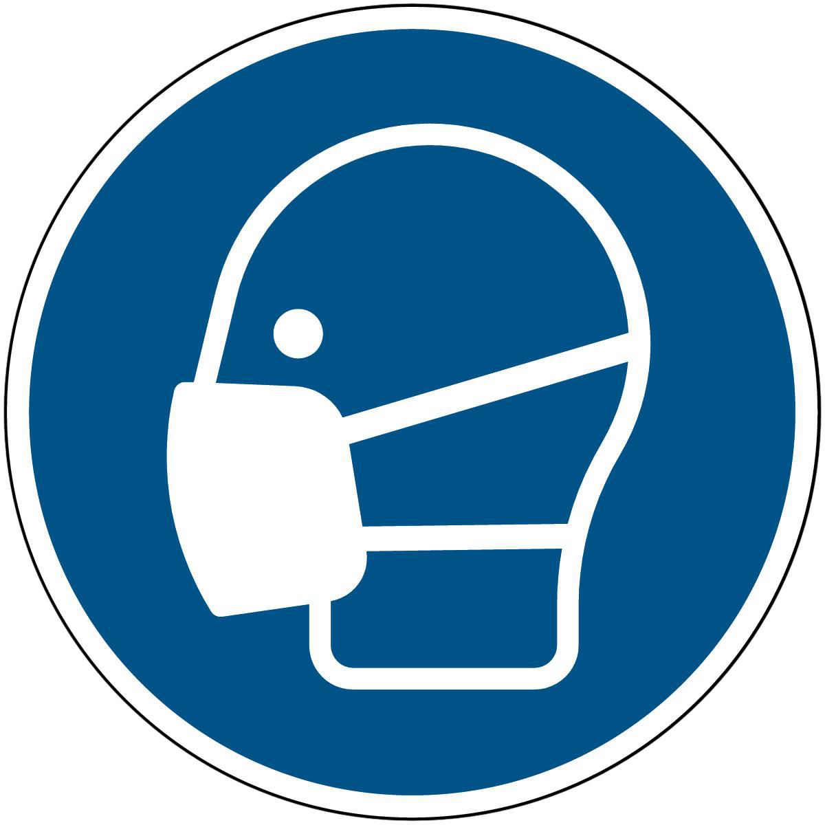 Brady PIC M016-DIA 100-PP-CRD1 W128410886 ISO Safety Sign - Wear a mask 