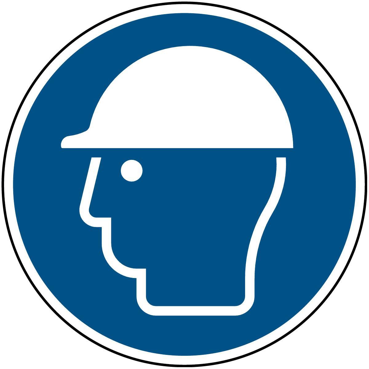 Brady PIC M014-DIA 015-PE-SHEET1 W128422465 ISO Safety Sign - Wear head 