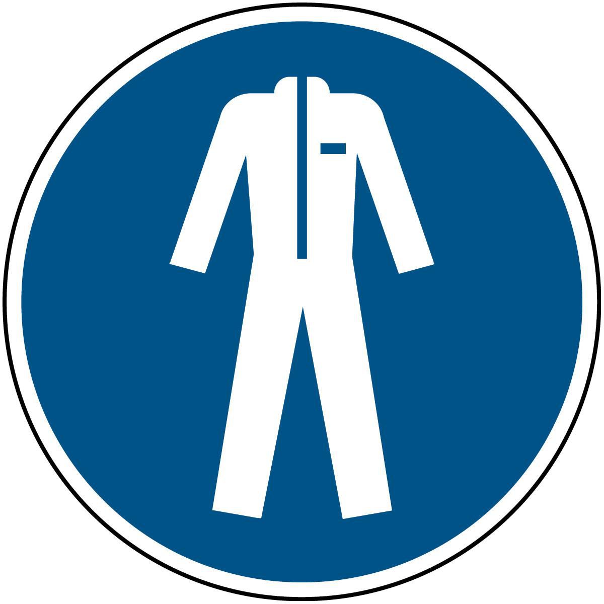 BRADY ISO-Sicherheitsschild - Schutzkleidung tragen, Rund, Weiss auf blau, Polyester, 1Stück (PIC M0