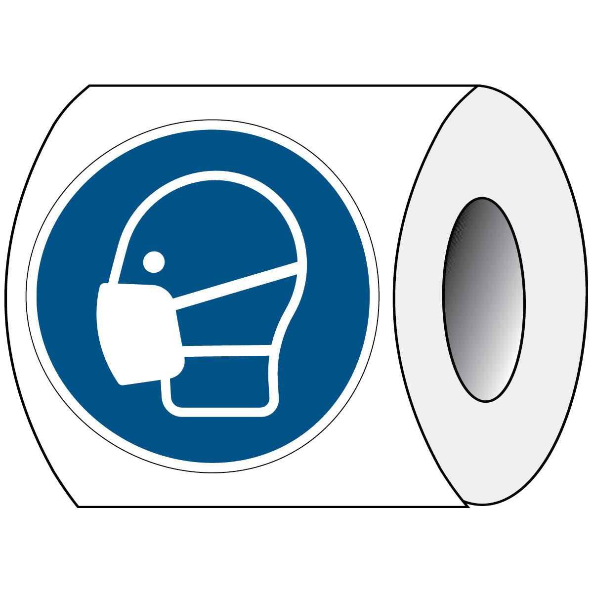 Brady PIC M016-DIA 025-PE-ROLL1 W128422512 ISO Safety Sign - Wear a mask 