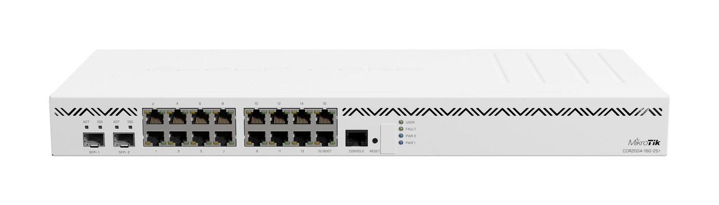 MIKROTIK Cloud Core Router CCR2004-16G-2S+ - Router - 10 GigE - an Rack montierbar (CCR2004-16G-2S+)