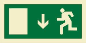 200X100 DOWN EXIT SIGN