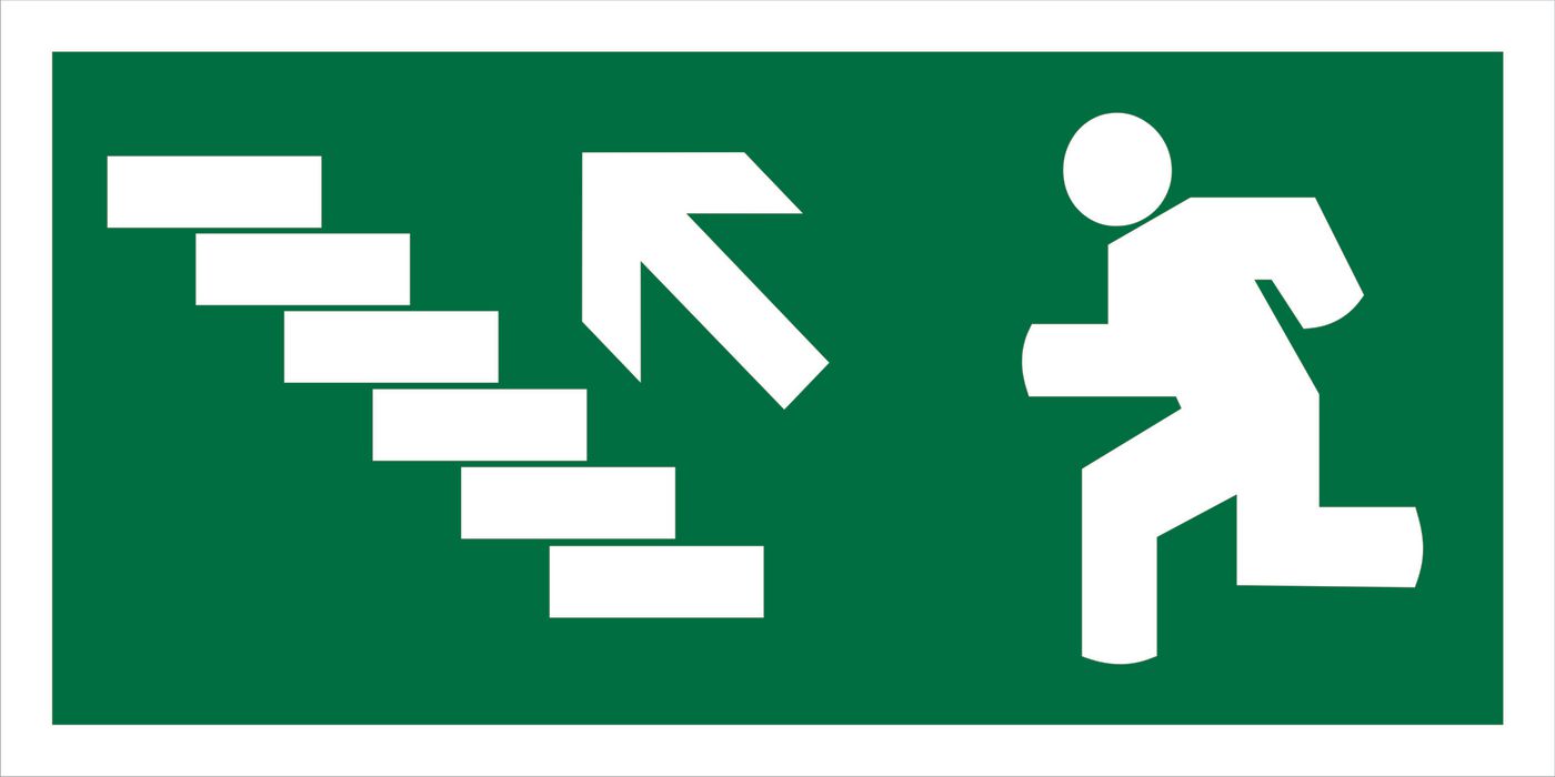 200x100 UP LEFT STAIR SIGN