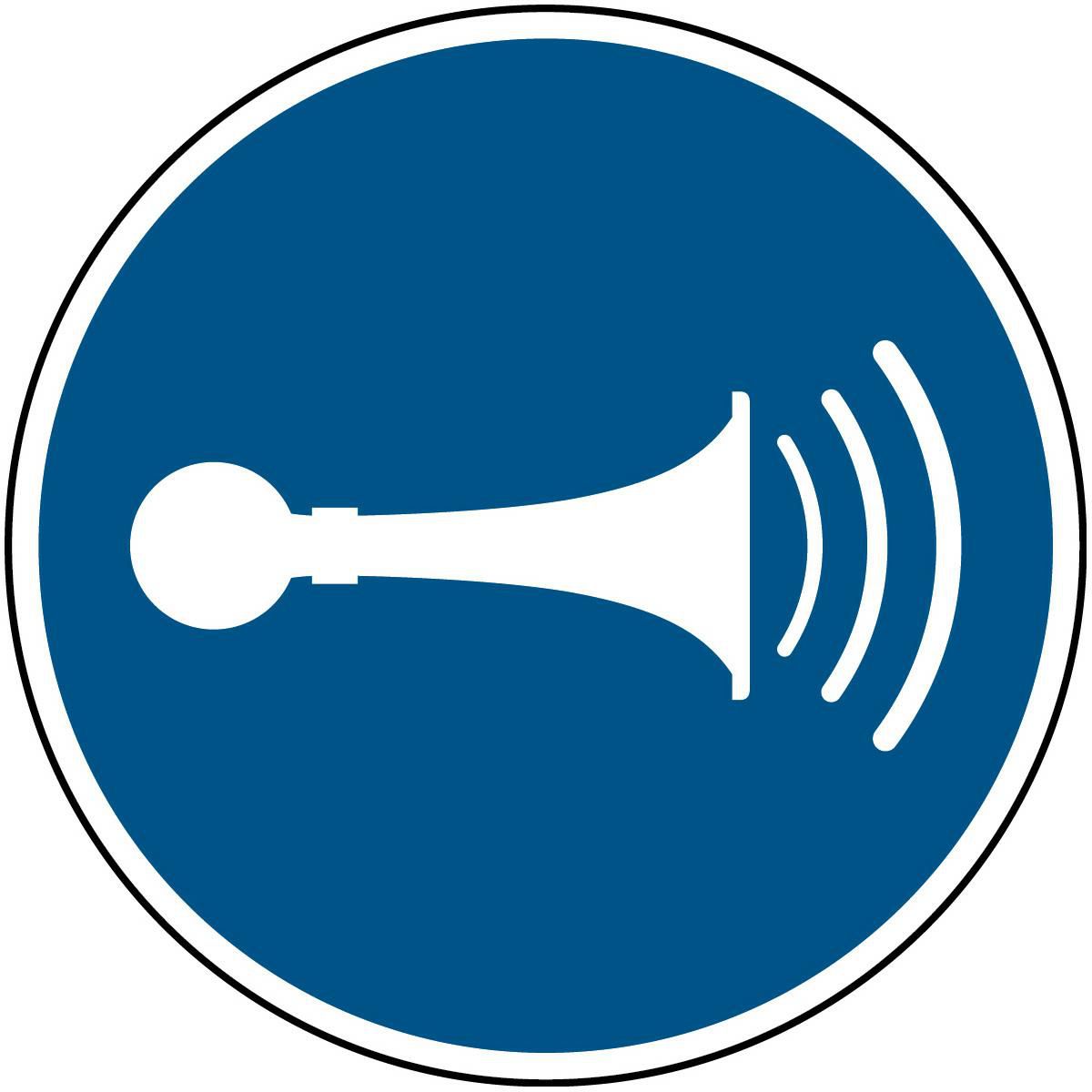 Brady PIC M029-DIA 100-AL-CRD1 W128403802 ISO Safety Sign - Sound horn 