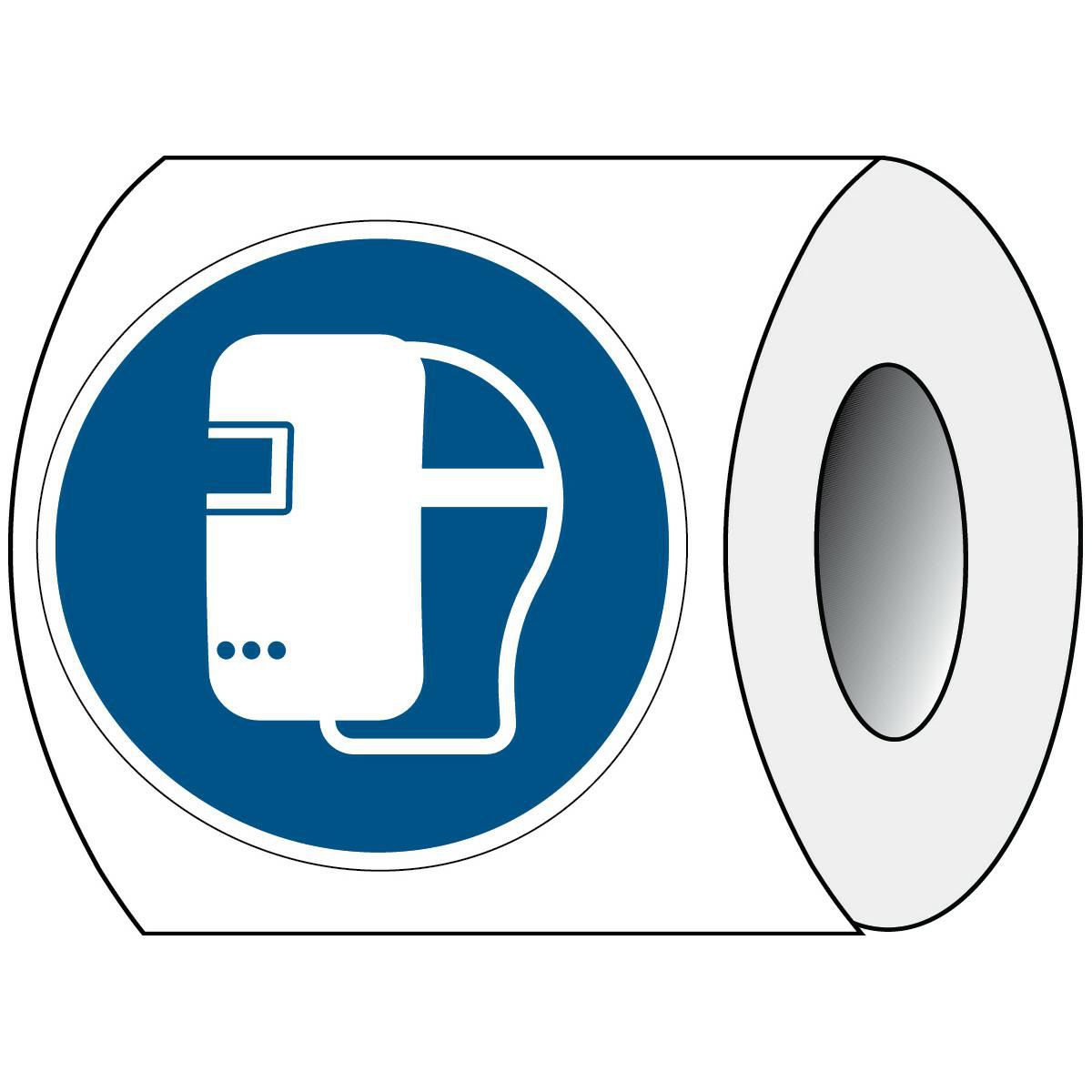 Brady PIC M019-DIA 025-PE-ROLL1 W128422427 ISO Safety Sign - Wear 
