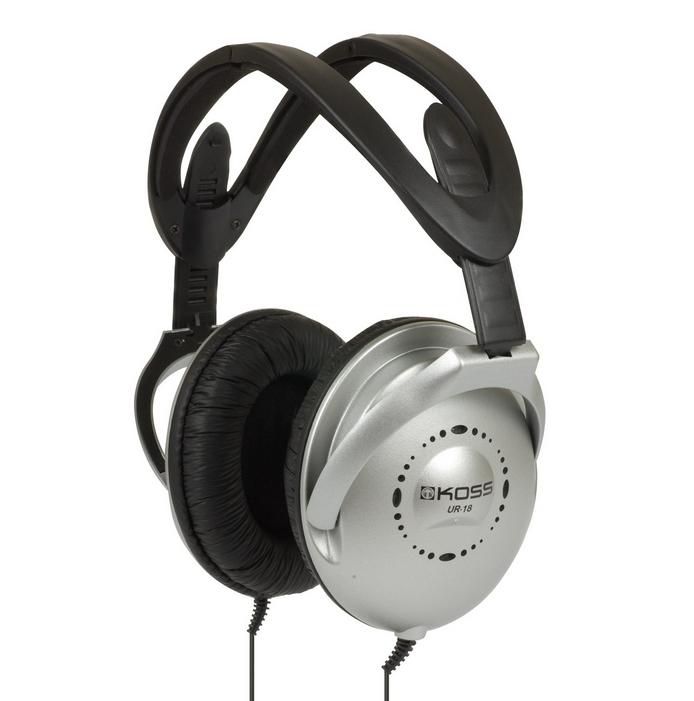 KOSS UR18 Schwarz - Silber Ohrumschließend Kopfband Kopfhörer (UR18)
