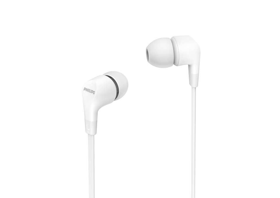 PHILIPS E1105WT HiFi In Ear Kopfhörer In Ear Lautstärkeregelung Weiß