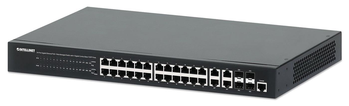 Intellinet 561426 W128823950 24-Port Gigabit Ethernet Poe+ 