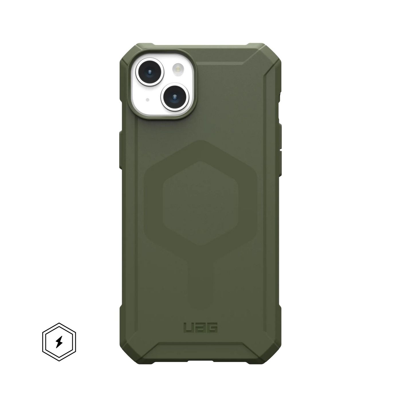 URBAN ARMOR GEAR Essential Armor MagSafe Backcover Apple iPhone 15 Plus Oliv