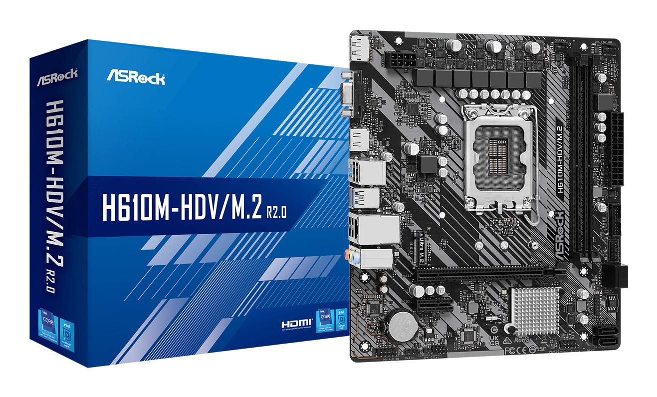Asrock H610M-HDV/M.2 R2.0 scheda madre Intel H610 LGA 1700 micro ATX (ASRock H610M-HDV/M.2 R2.0 Super Alloy Intel 1700 Socket M