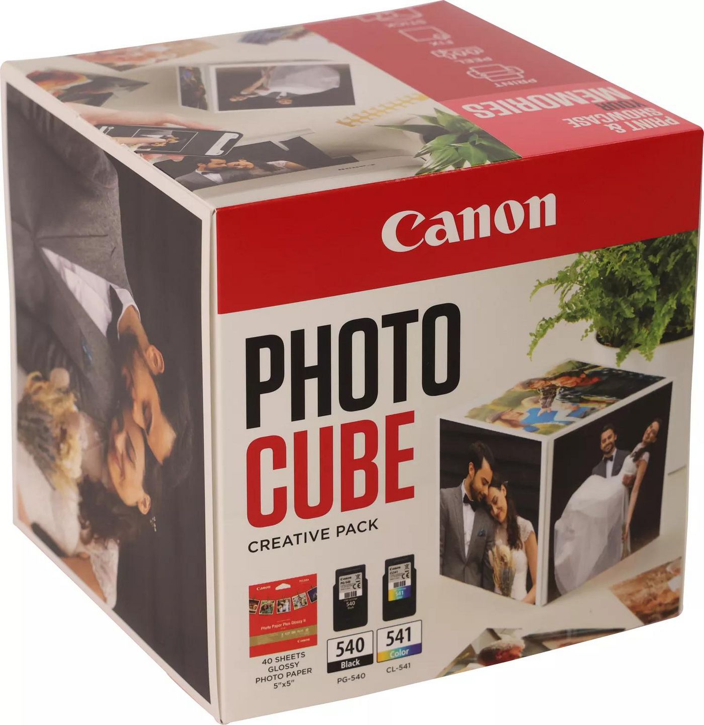 PG-540+CL-541 Photo Cube Creative Pack + 13x13 cm Fotopapier 40 Blatt