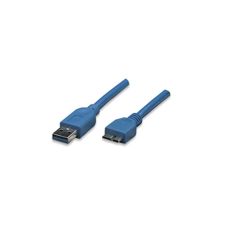 TECHLY USB3.0 Kabel Stecker Typ A-Stecker Micro B, 1m blau