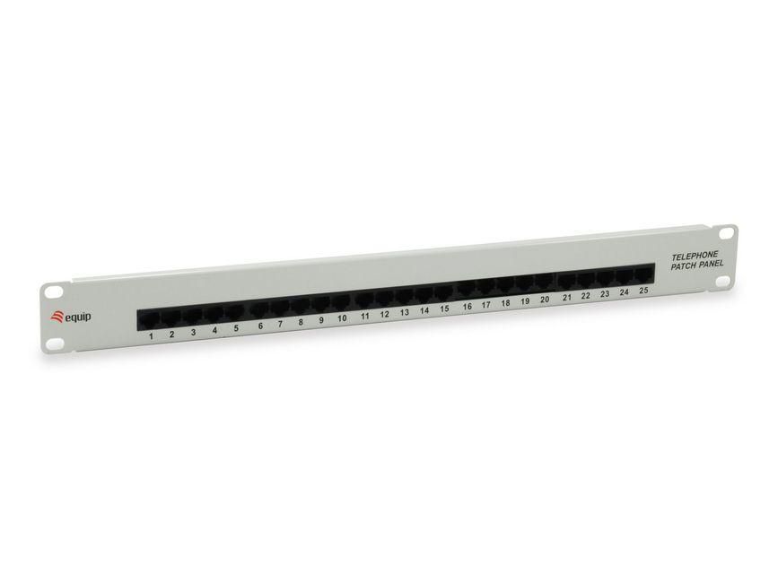 EQUIP Patchpanel 25x Cat3 19\" 1HE ISDN hellgrau