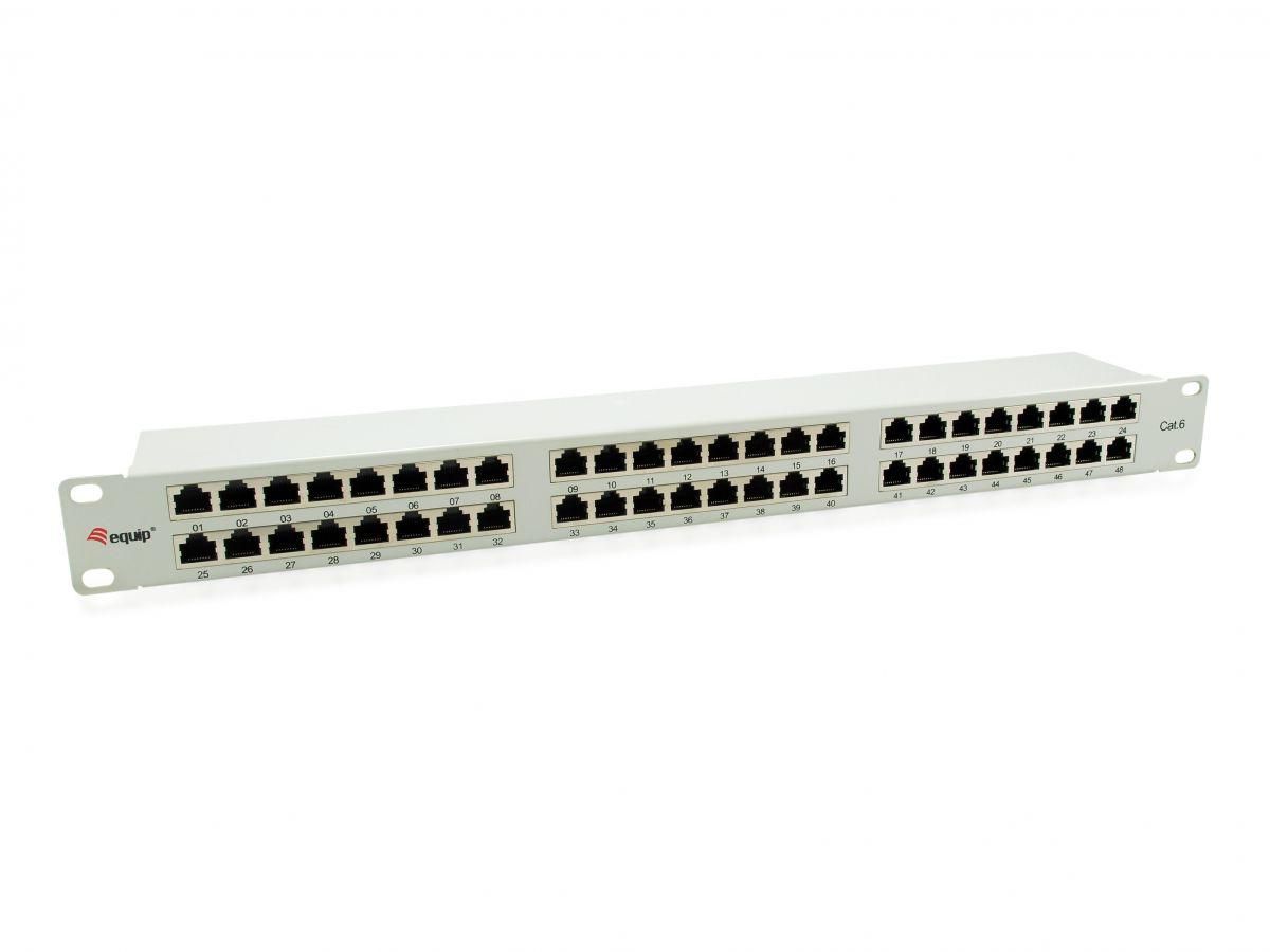EQUIP Patchpanel 48x RJ45 Cat6  19\" 1HE
