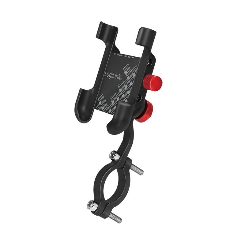 LOGILINK Smartphone Bicycle Holder, 360 degree, straight, aluminum, black/red