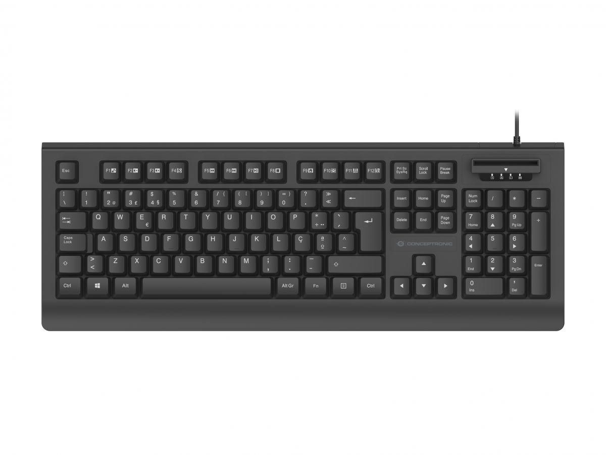 Conceptronic KAYNE01PT tastiera Ufficio USB QWERTY Portoghese Nero