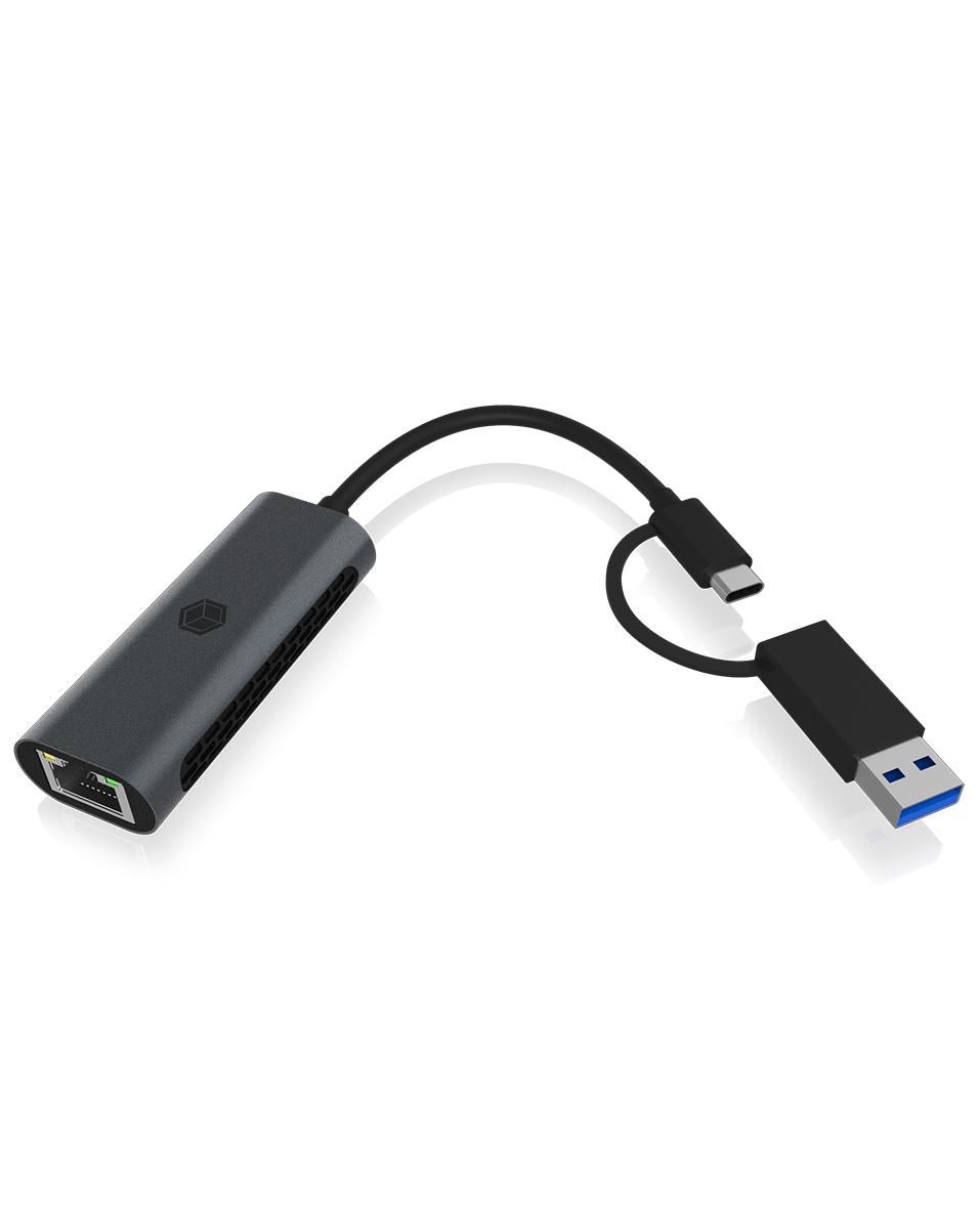 RAIDSONIC Adapter USB3.2 Gen1 Type-A, Type-C 2.5GB Ethernet LAN retail