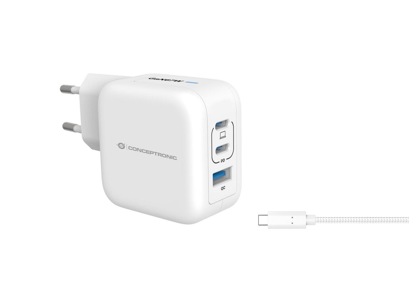 Conceptronic ALTHEA17W W128829617 3-Port 67W Gan Usb Pd Charger 