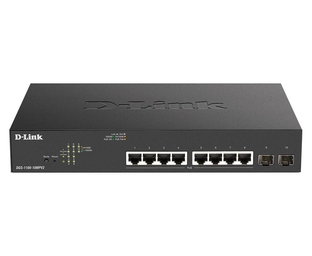 D-Link DGS-1100-10MPV2E W127034600 10-Port PoE+ Gigabit Smart 