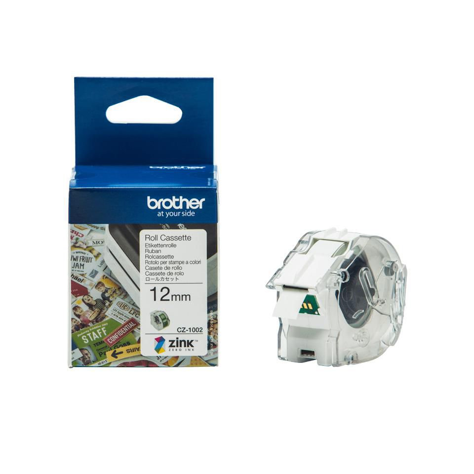 Brother CZ1002 12mm white tape - 5m. 