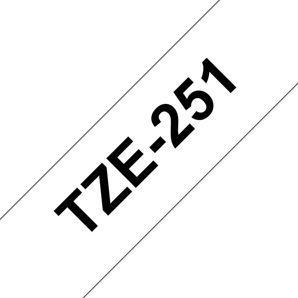 Brother TZE-251 P-Touch Tape Black On White 