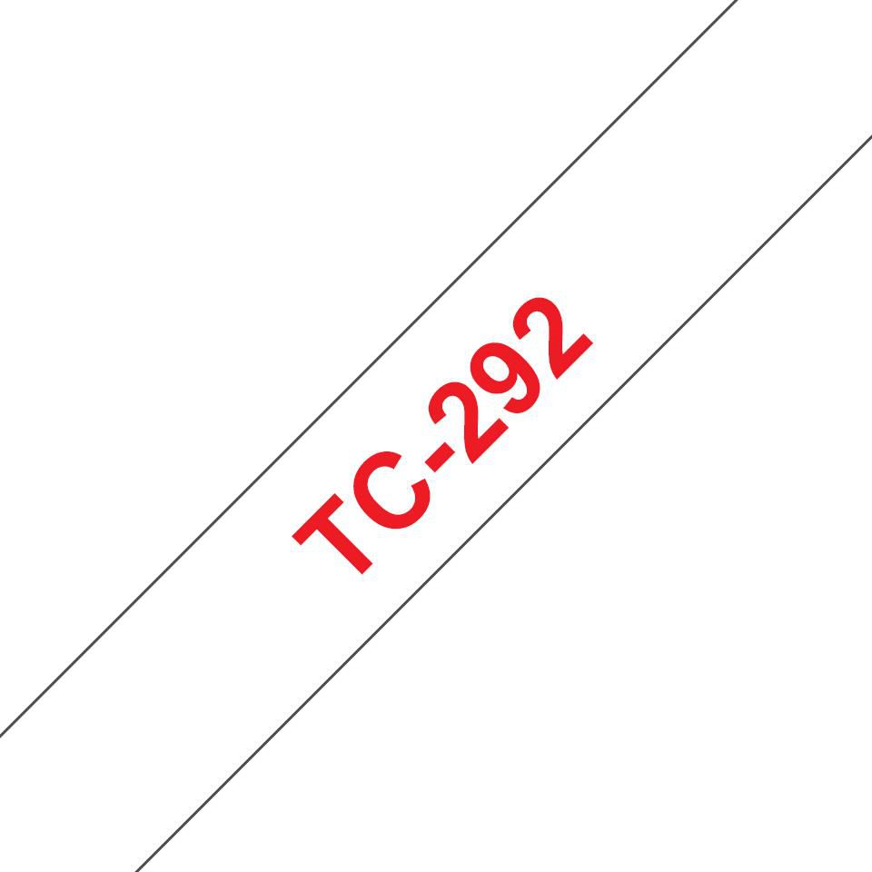 Brother TC292 TC-tape  9mm  Red Text 