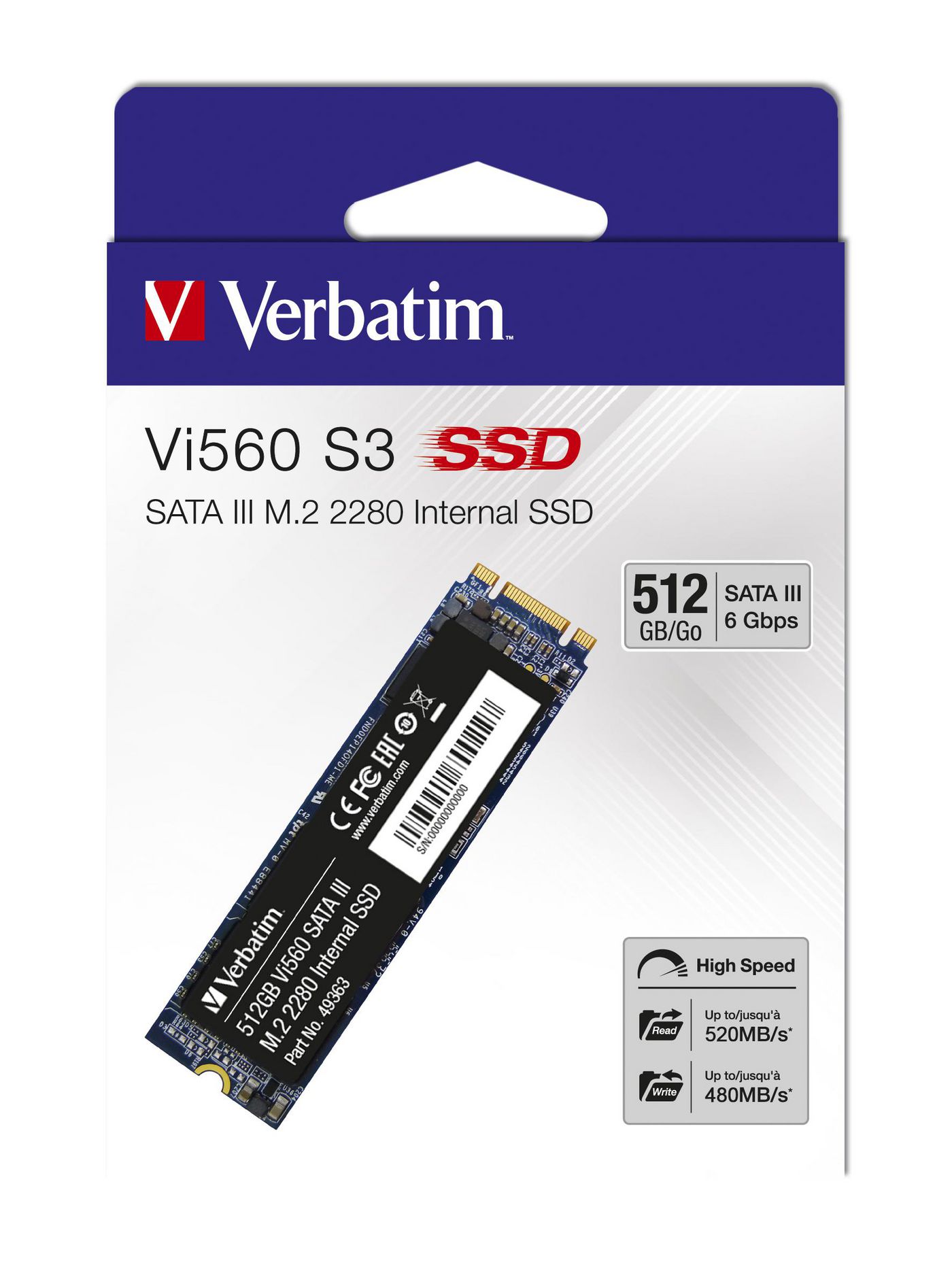 Verbatim 49363 W125660295 VI560 S3 M.2 SSD 512 GB 