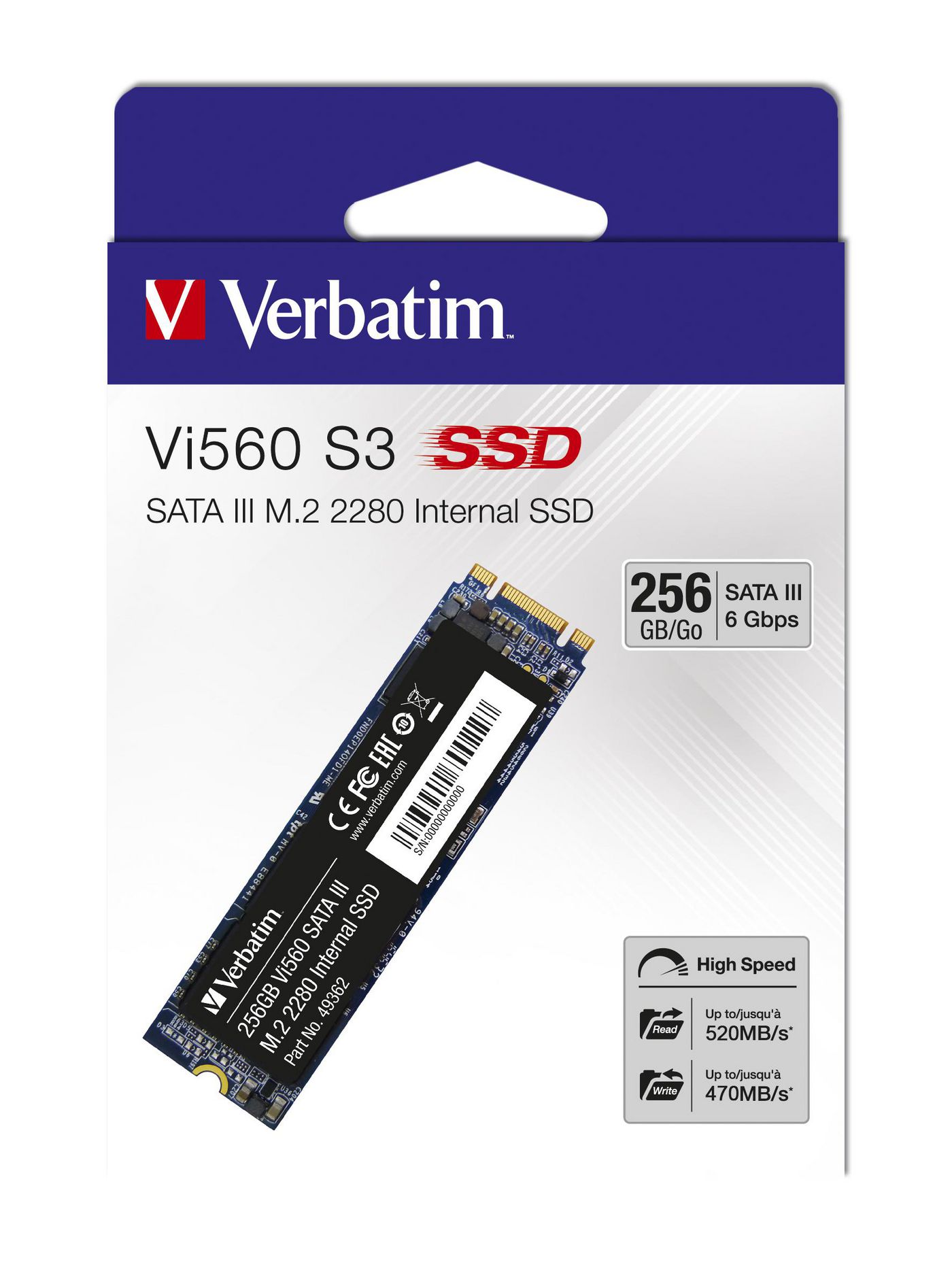 Verbatim 49362 W125660294 VI560 S3 M.2 SSD 256 GB 