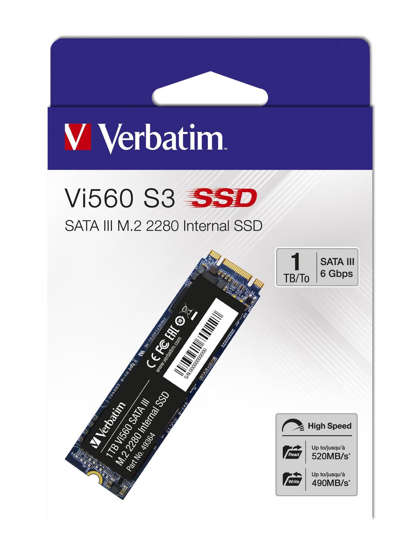 Verbatim 49364 W125660296 VI560 S3 M.2 SSD 1 TB 