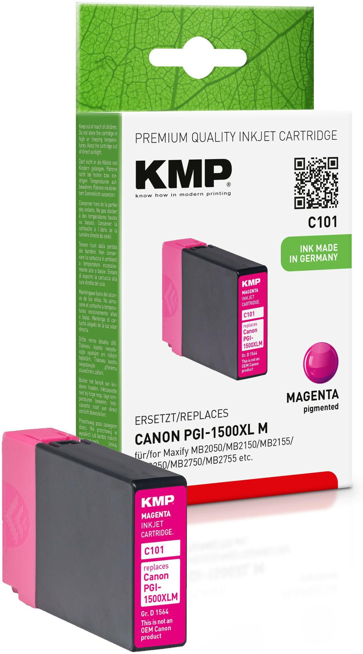 KMP-Printtechnik-AG 1564,0006 Cart. Canon PGI1500XLY comp. 