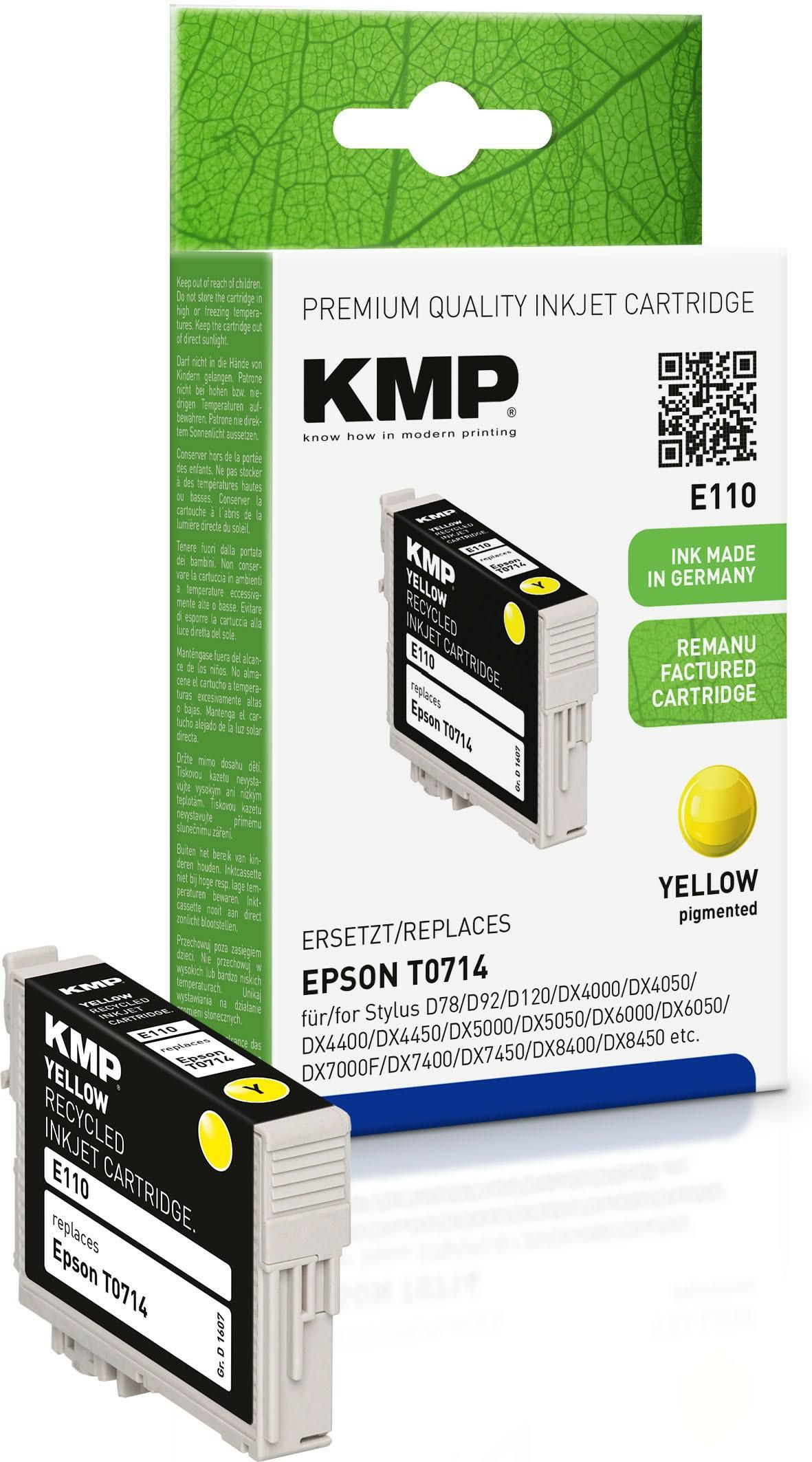 KMP-Printtechnik-AG 1607,4009 E110 ink cartridge yellow 