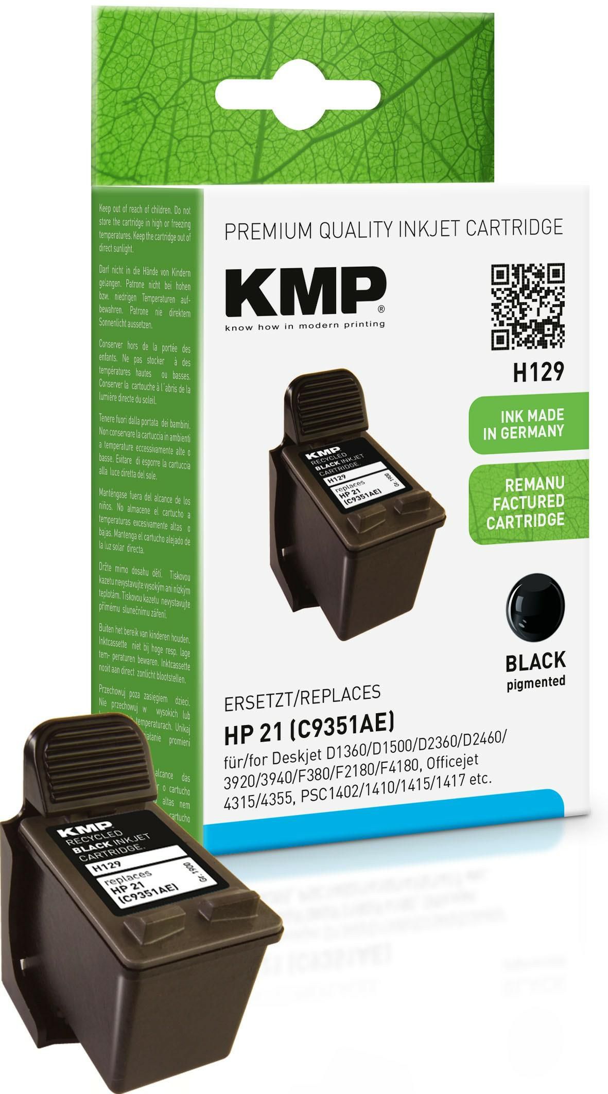 KMP H129 Schwarz Tintenpatrone