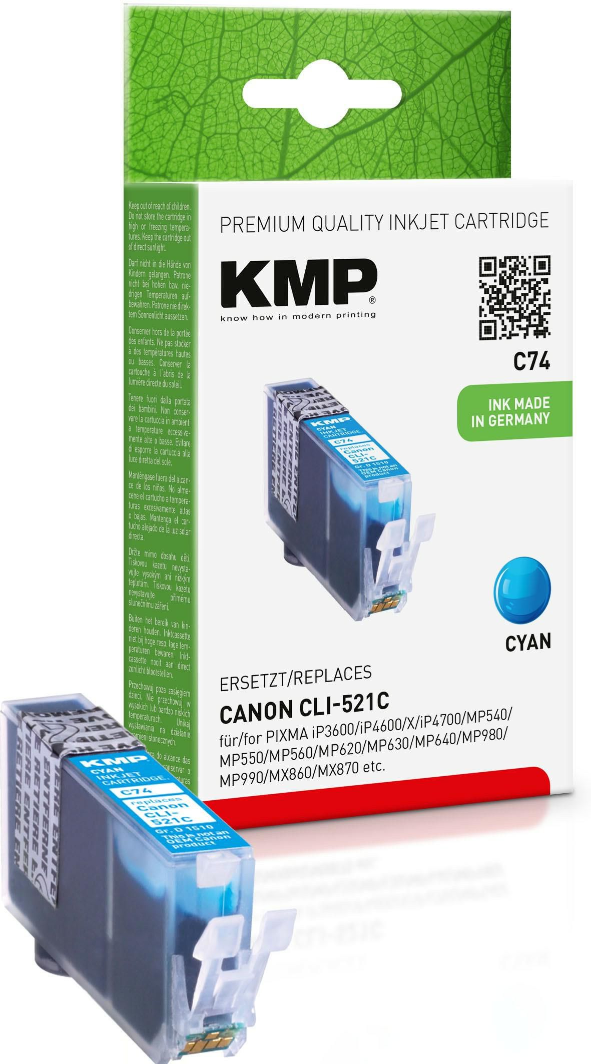 KMP-Printtechnik-AG 1510,0003 C74 ink cartridge cyan compati 