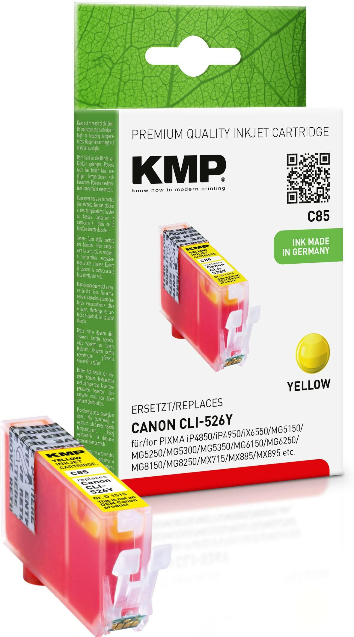 KMP-Printtechnik-AG 1515,0009 Cart. Canon CLI526Y comp. 