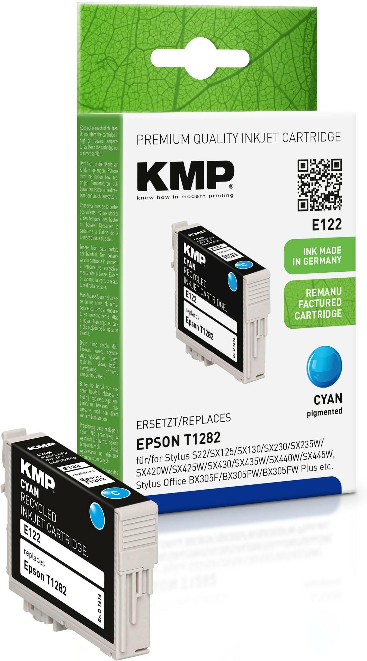 KMP-Printtechnik-AG 1616,4003 E122 ink cartridge cyan compat 