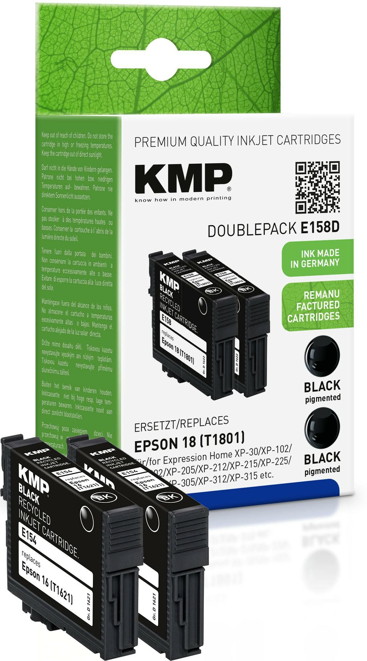 KMP E154D 2er Pack Schwarz Tintenpatrone