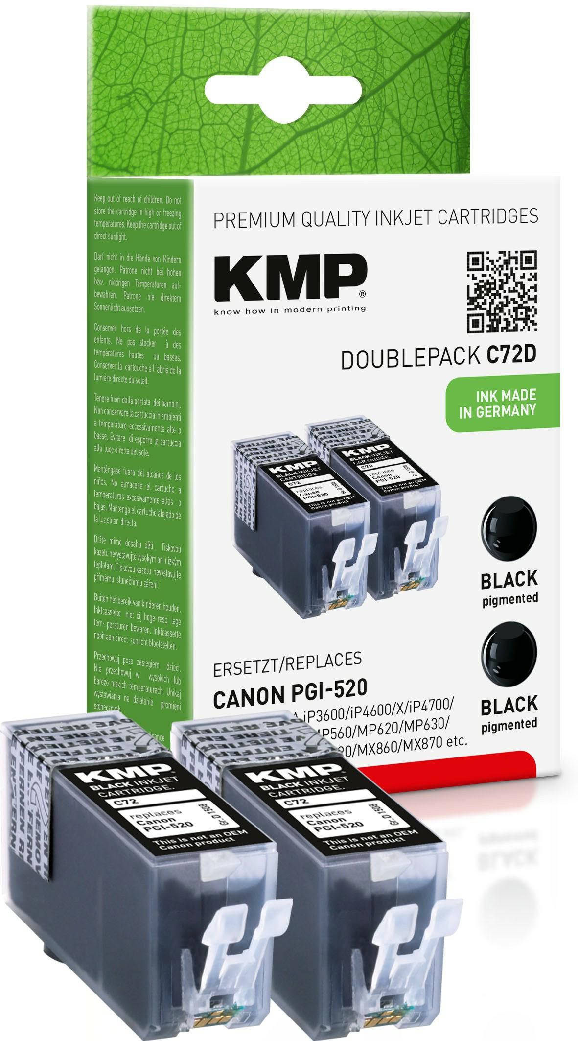 KMP C72D 2er Pack Schwarz Tintenpatrone