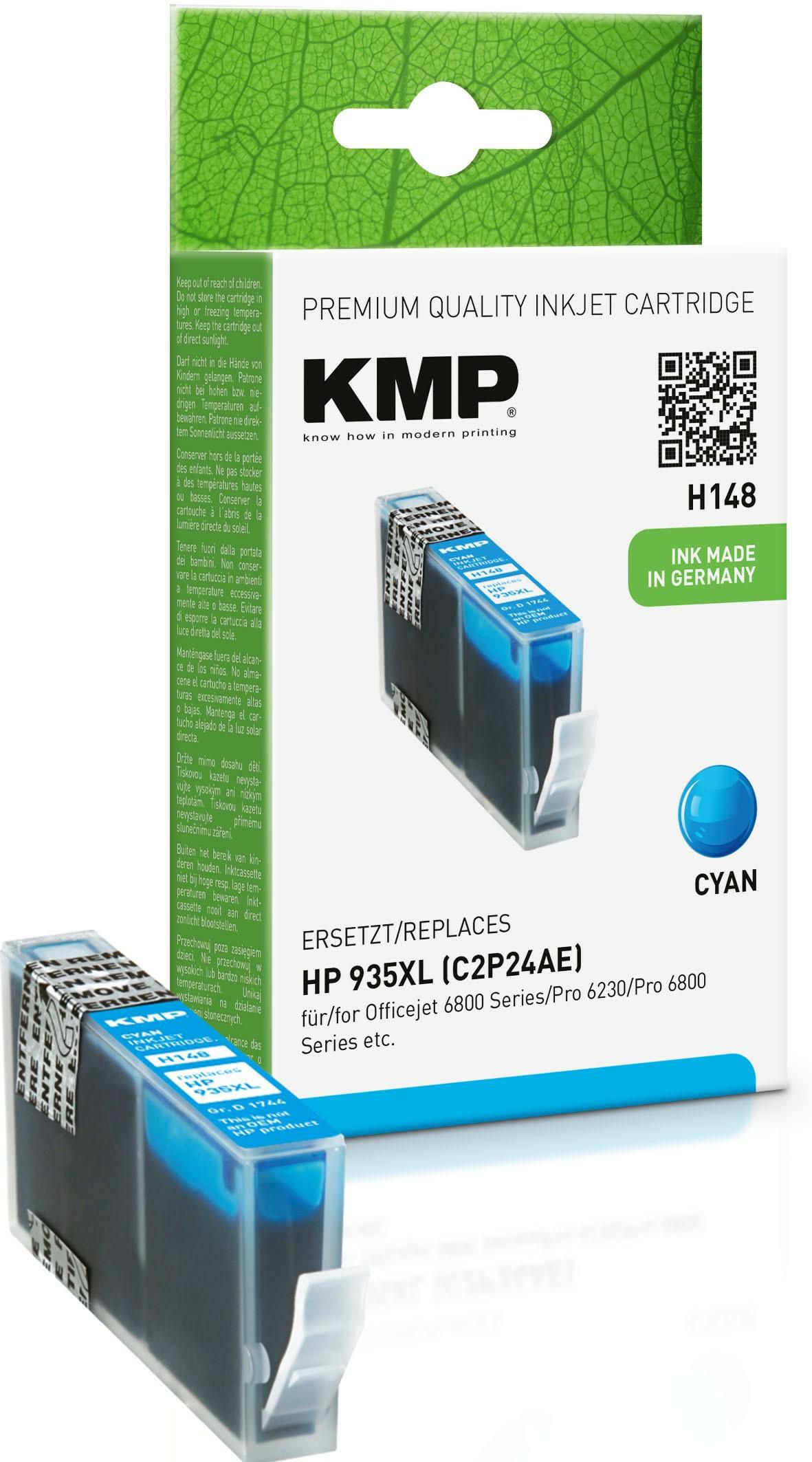 KMP-Printtechnik-AG 1744,0003 H148 ink cartridge cyan compat 