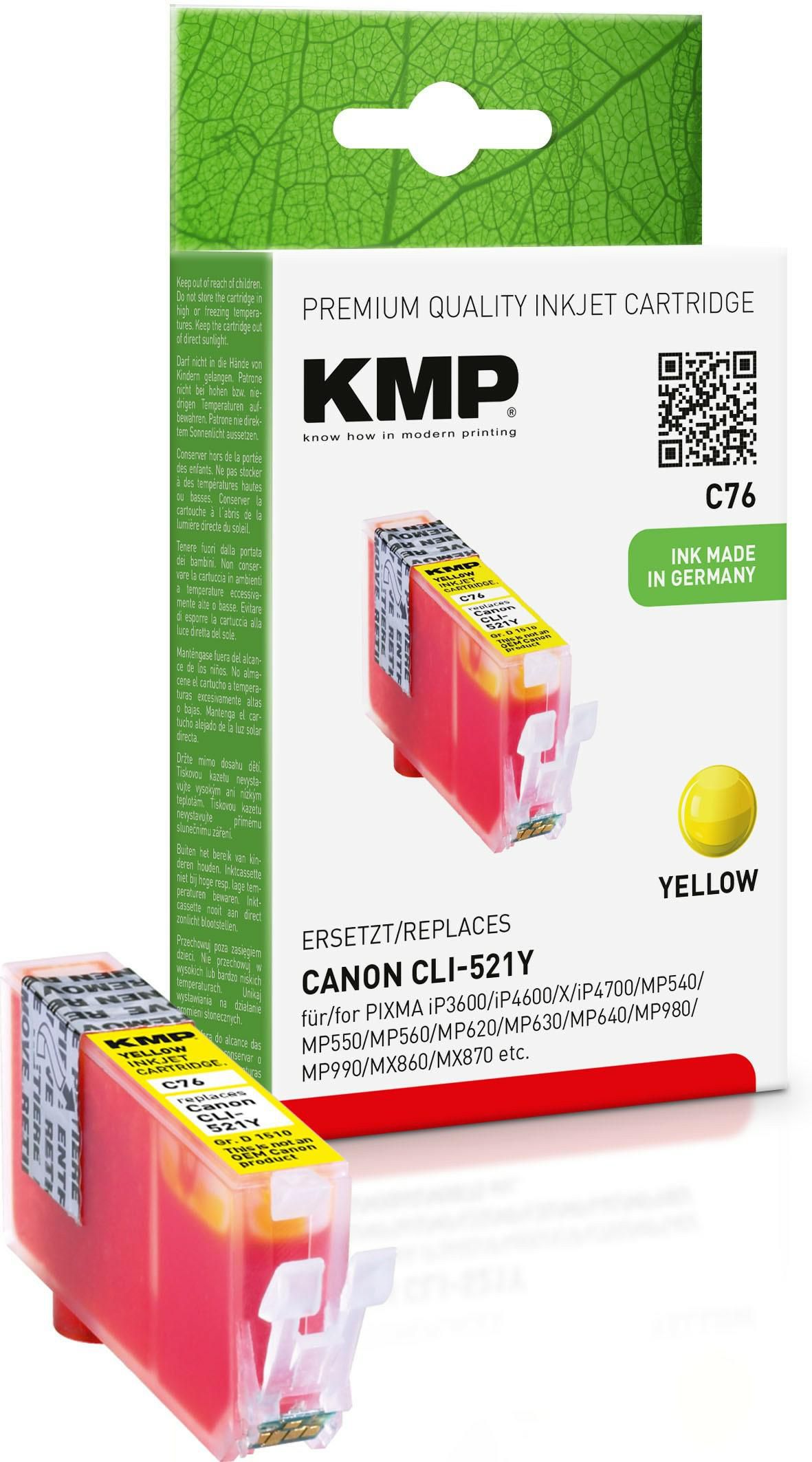 KMP-Printtechnik-AG 1510,0009 Cart. Canon CLI521Y comp. 